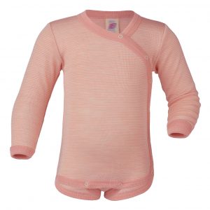 Body lana/seta Engel manica lunga incrociato - Salmon Natural