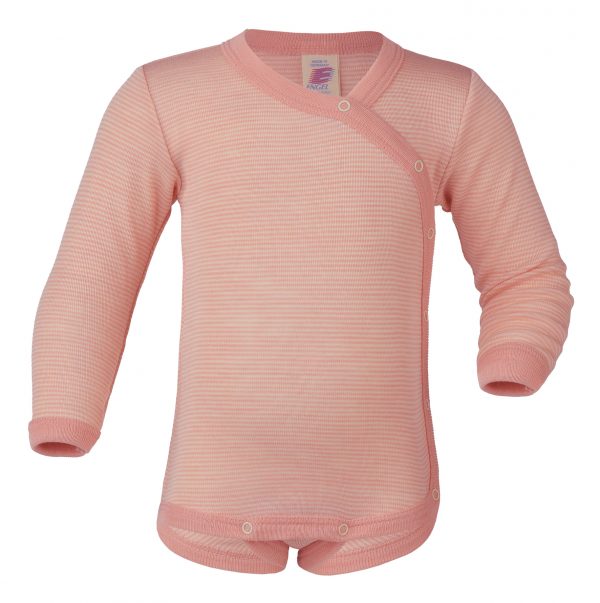 Body lana/seta Engel manica lunga incrociato - Salmon Natural