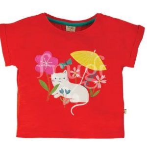 shirt rossa con gattino